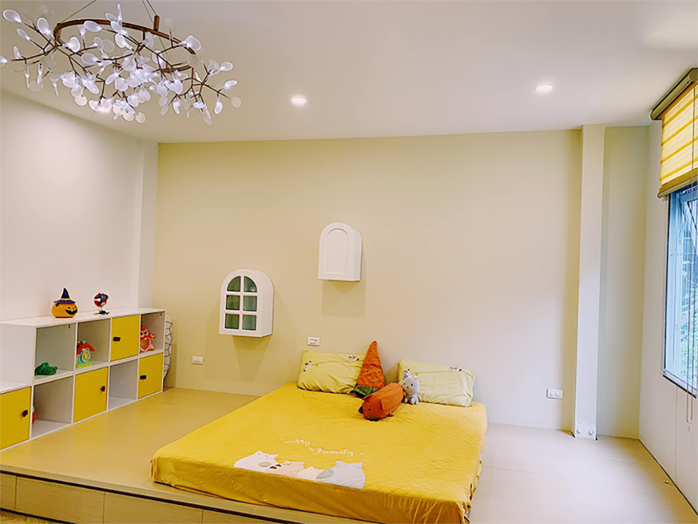 Phòng ngủ sơn màu vàng kem ấn tượng - Tamsongroup.com